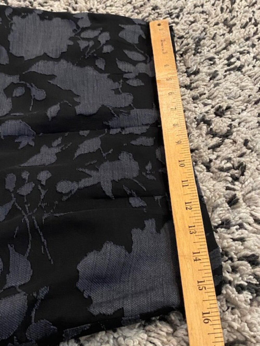 VTG Valentino Miss V Silk/ Linen Pencil Skirt Floral Jaquard overlay Black 10 - Picture 14 of 16